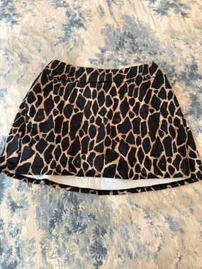 Women's Animal Print Mini Skirt - Black and Tan